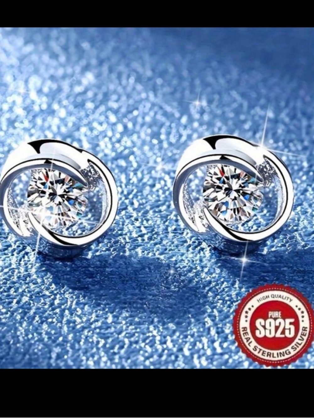 925 Sterling Silver Cubic Zirconia Stud Earrings